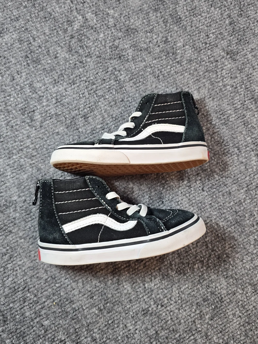 Vans Sk8-Hi Black White Toddler Sneakers Size 8 Zip High Top Shoes